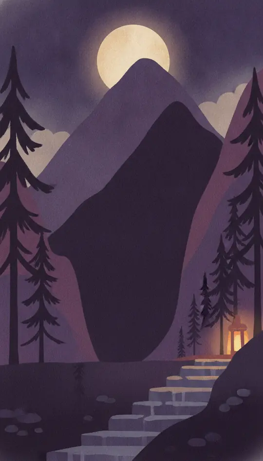 Starlit mountain peak